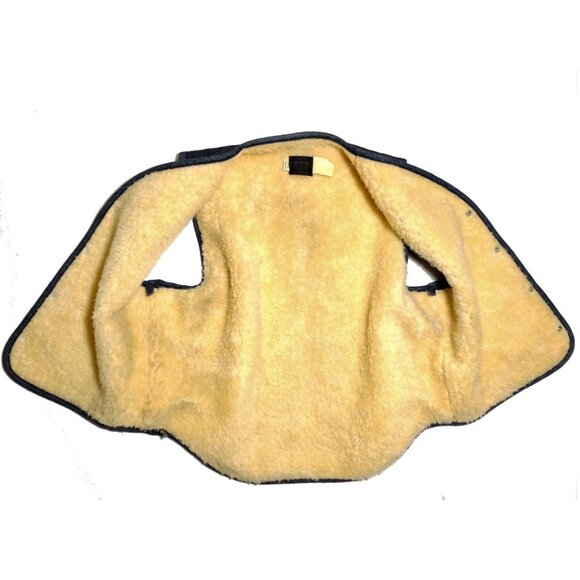 Roebucks Vintage Western Denim Jean Sherpa Wool Lined Winter Vest snap button - Picture 3 of 7